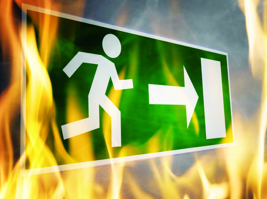 fire safety and evacuation emergency fire exit sign